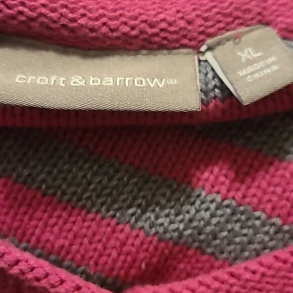 Excellent Croft & Barrow Women’s Striped 3/4 Sleeve Pullover Cardigan Size XL - Picture 6 of 9